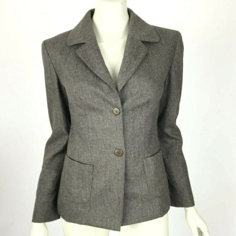 Joseph Italy Wool Cashmere Button-Down Blazer Long